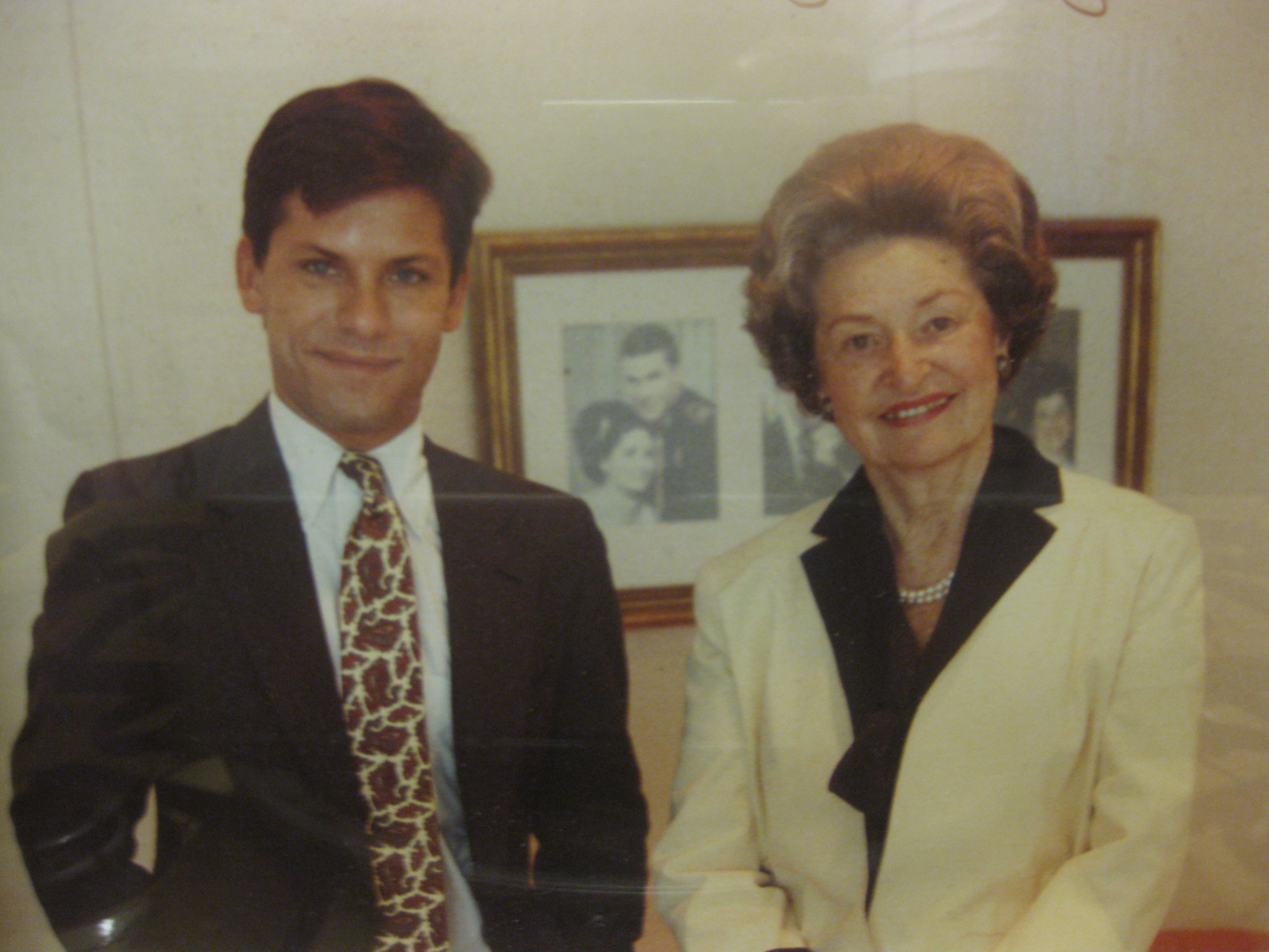 With Mrs, Johnson in her Austin office, 1989.