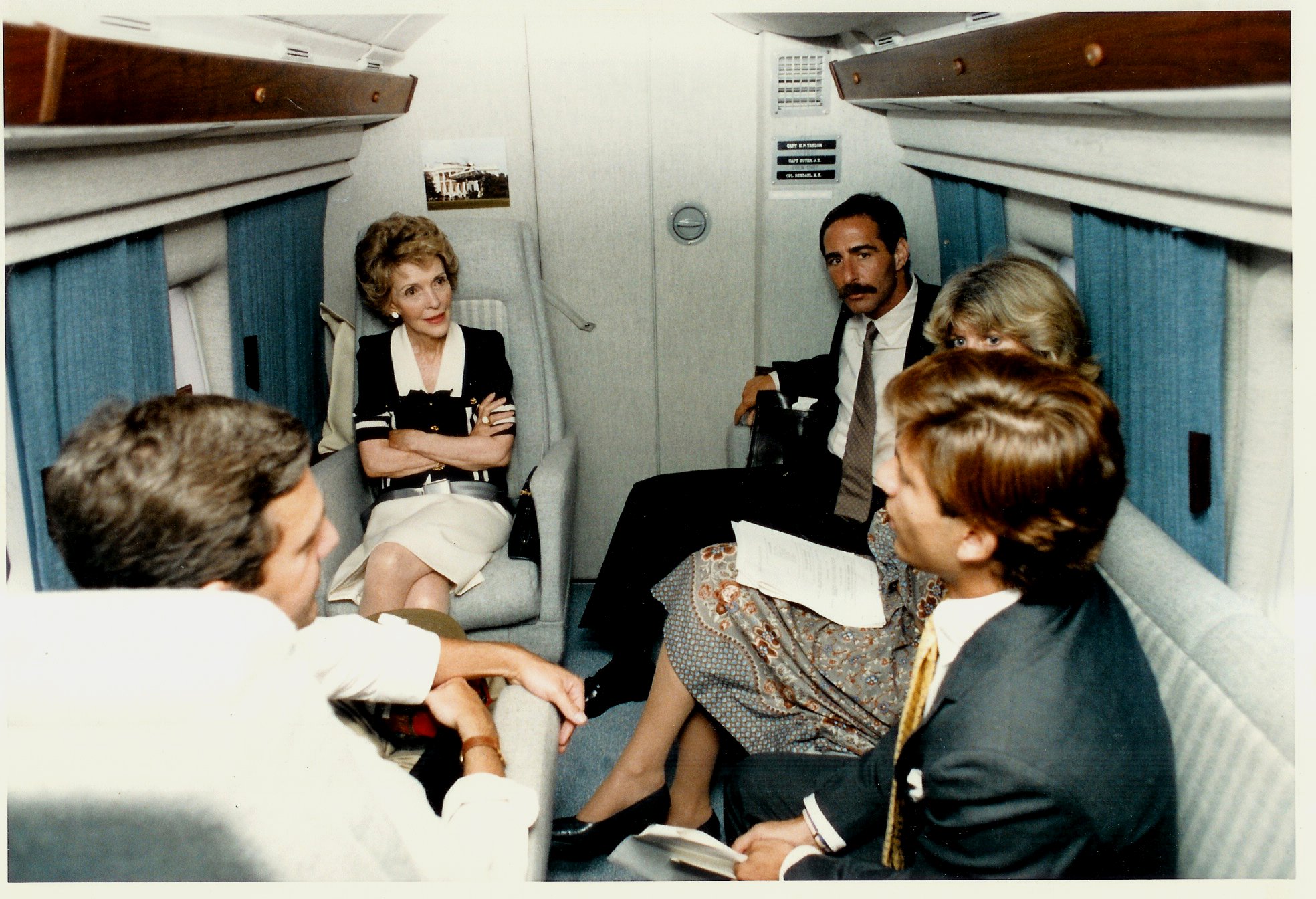 With Mrs. Reagan on Marine One.
