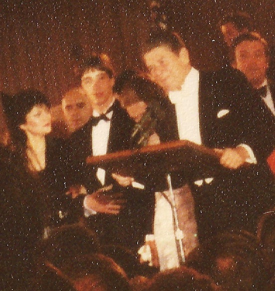 Reagan with his son and daughter-in-law at the Washington Hilton 1981 Inaugural Ball.