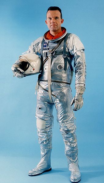 Astronaut Gordon Cooper in his Mercury 9 space suit