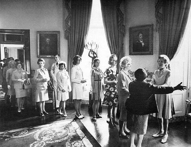 39. Greeting a receiving line of women from Maryland.
