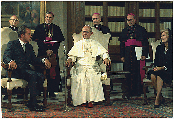 76. The Nixons meeting with Pope Paul, 1969.