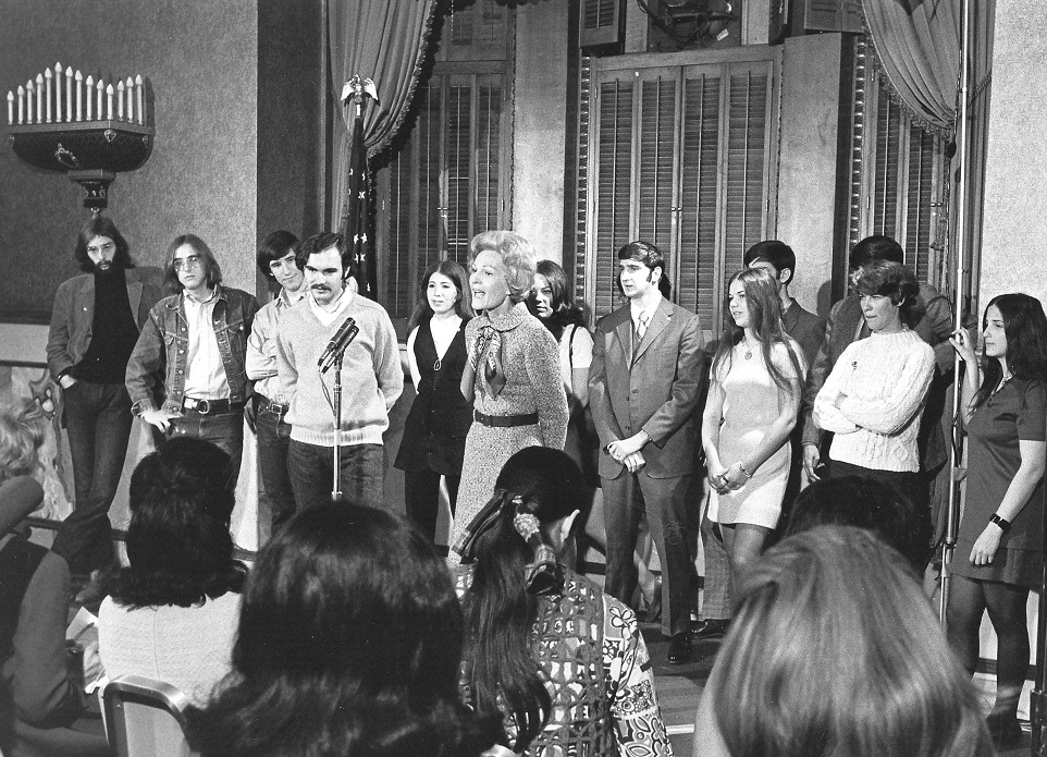 81. Pat Nixon engaged honestly with college students on campuses about issues they raised, like the draft and amnesty.