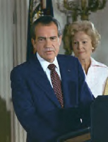 88. Pat Nixon lsitened silently behind the President as he gave his farewell speech to the staff the day of his resignation. Not told ahead of time, she was upset to learn it was being televised