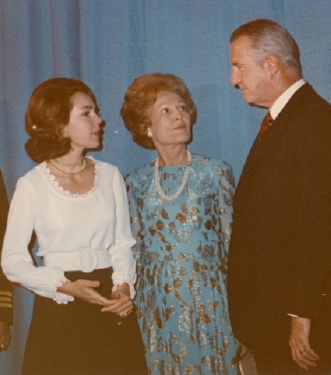 60. Pat Nixon was often joined by her daughter Julie at many campaign and poltiical events, seen here with Vice President Spiro Agnew.