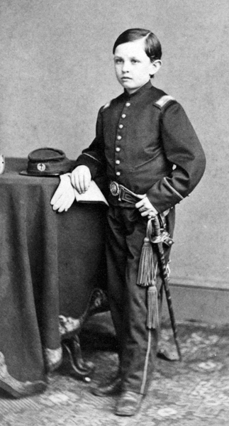 The First Son, in a miniature Union Army uniform.