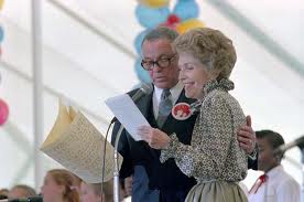 Nancy Reagan singing the original song To Love a Chold with Frank Sinatra at the book'launch party on the White House lawn