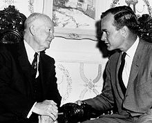 George Bush meets with former President Eisenhower at the time of the former's first congressional campaign in 1966.