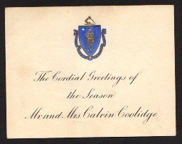 Coolidge sent out a season's greeting card as Governor.