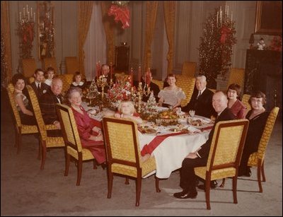 The Eisenhower family at Christmas dinner.
