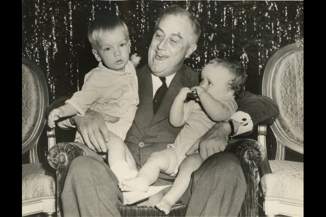 FDR with two of his grandsons.