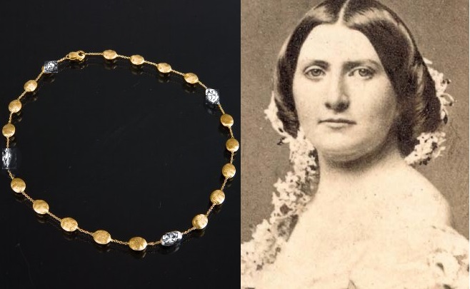 Harriet Lane got a diamond-and-pebble necklace from Tiffany's one year.