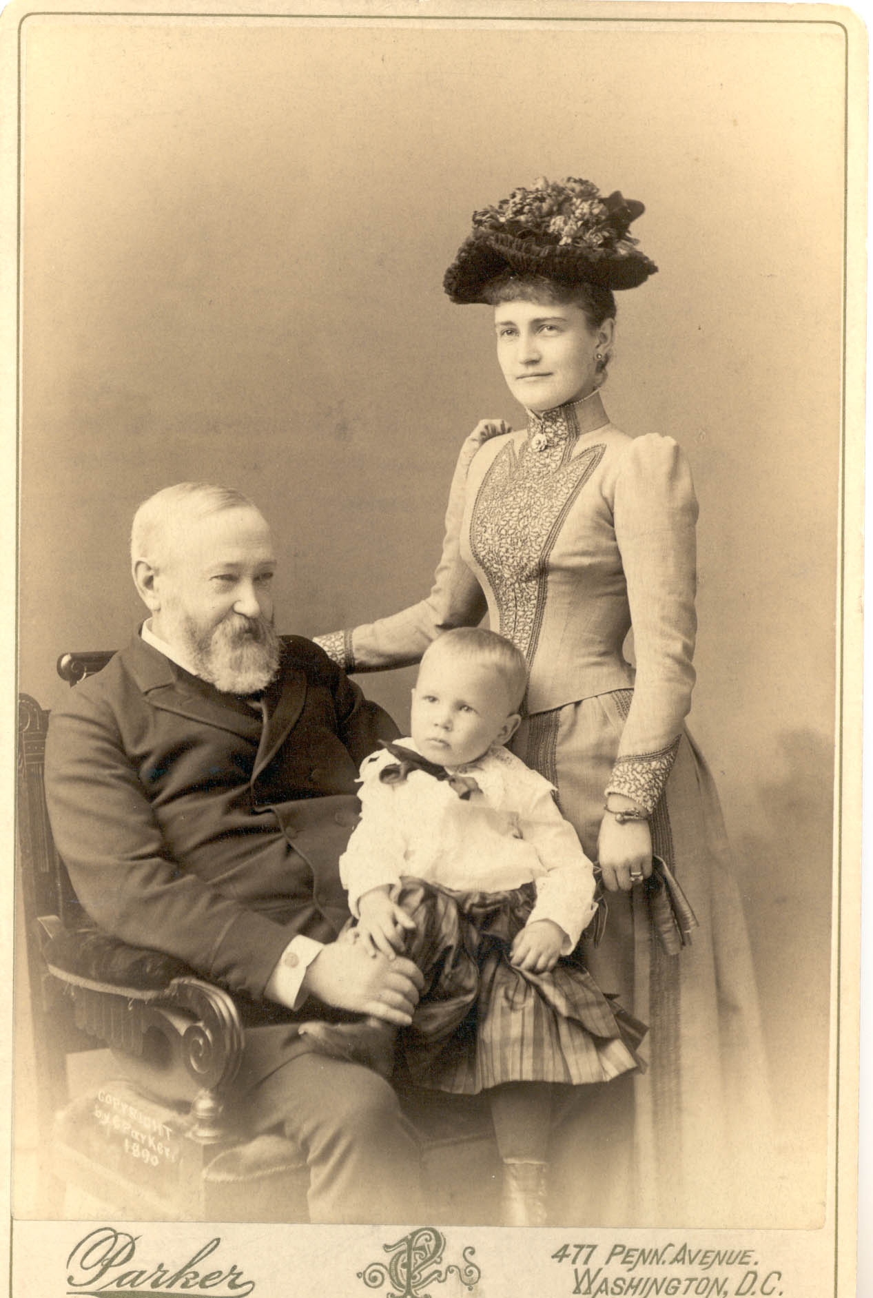 Harrison, daughter Mary McKee and grandson Baby McKee.