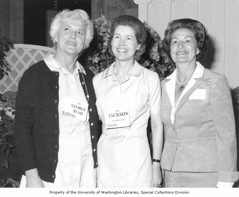 In 1981 then Second Lady Barbara Bush with spouse of Senator Scoop Jackson and Mrs. Johnson.