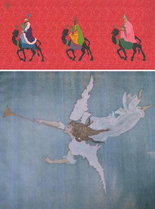 Jacqueline Kennedy's original oil painting Journey of the Magi reprinted on Christmas cards sold to the public to raise funds for the National Cultural Center.