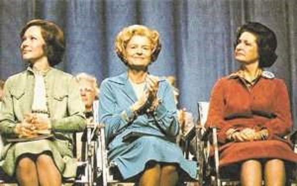 Joining First Lady Rosalynn Carter and former First Lady Betty Ford at the Houston Women's Conference.