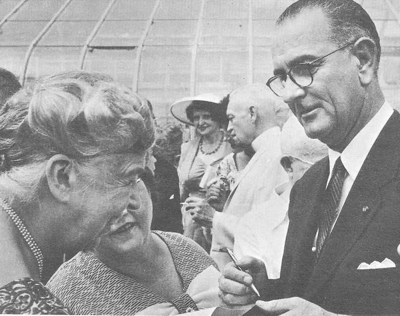 LBJ and Mrs. Roosevelt Memorial Day 1958 in Hyde Park. 