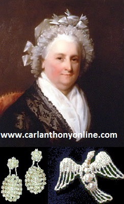 Martha Washington received seed pearl earrings and an eagle brooch for Christmas from her husband.