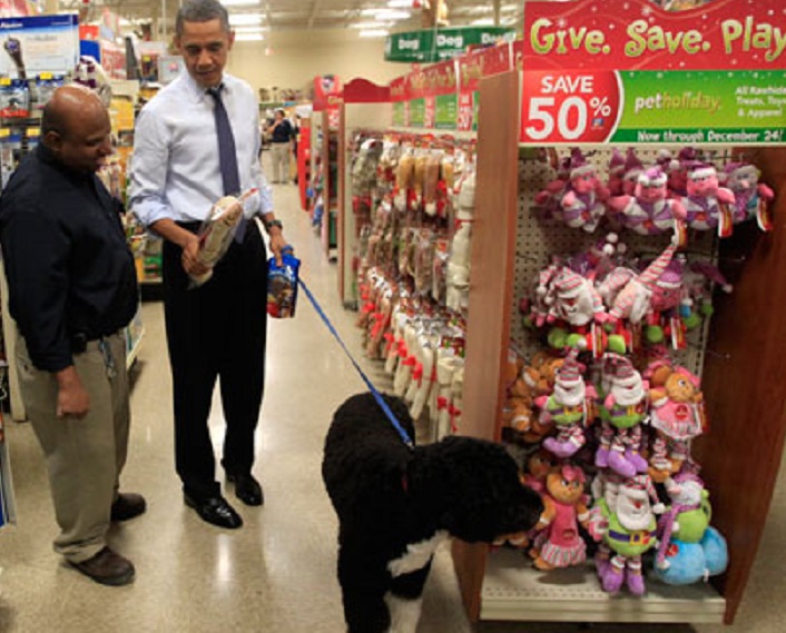 Obama didn't forget to buy Bo a Christmas present. Reuters Photo