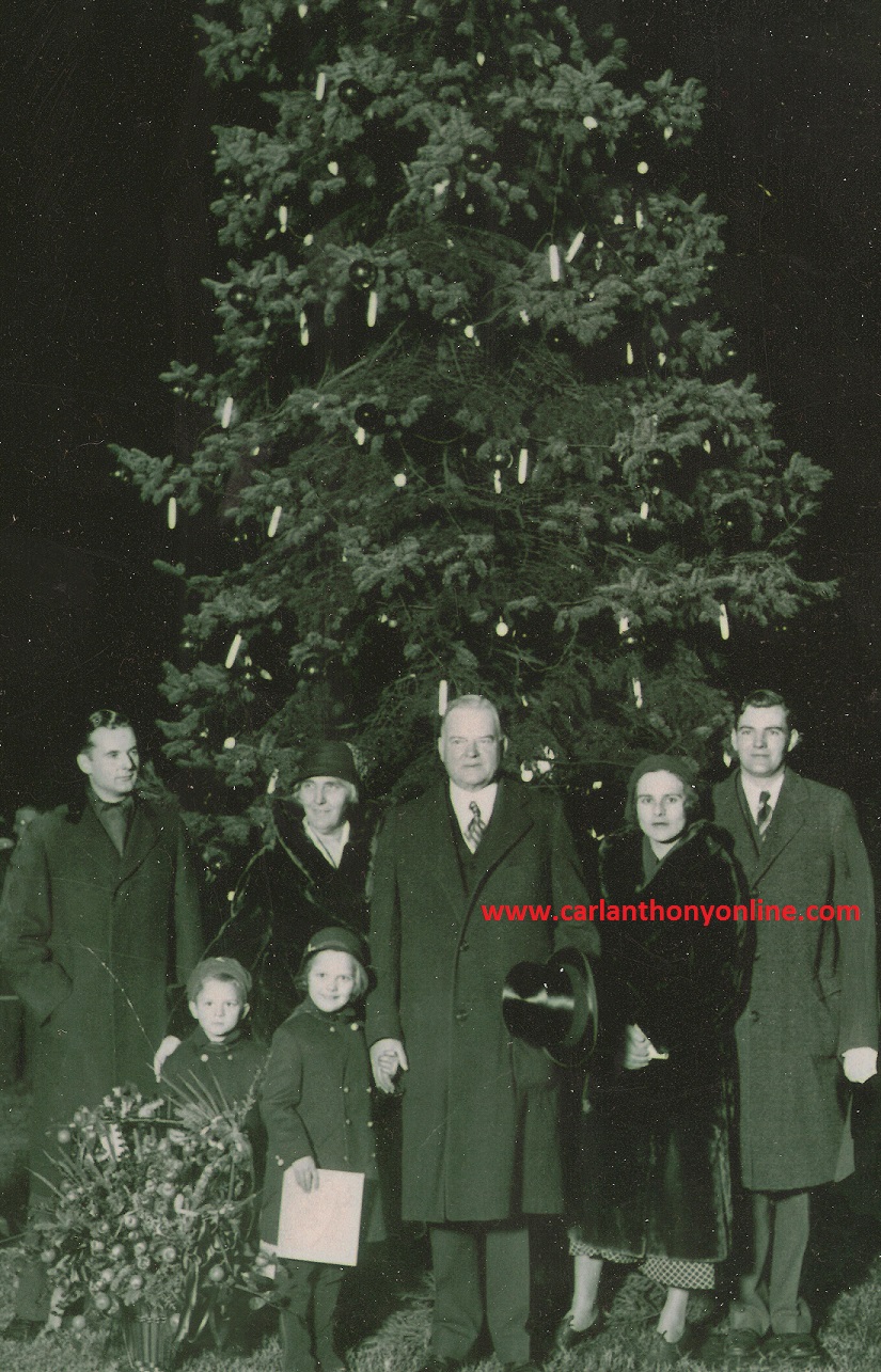 President and Mrs. Hoover, their sons, daughter-in-law and grandchildren Peter and Peggy at the National Christmas Tree lighting.