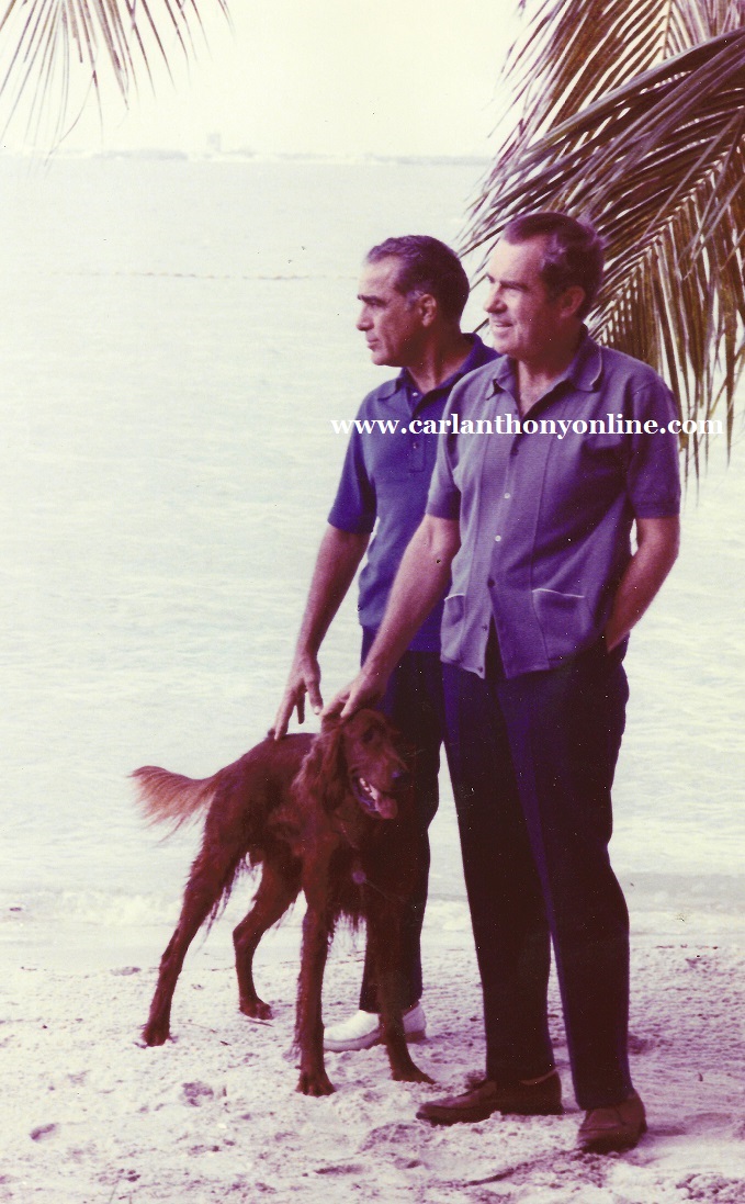 President Nixon with his friend Bebe Rebozo at his Florida Winter White House.