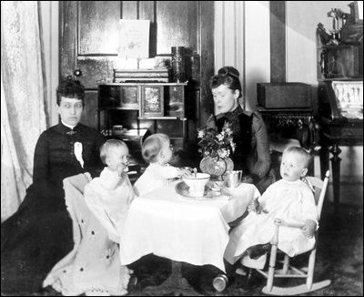 he Harison grandchildren's nursery, now the Presidential family kitchen, where the first White House Christmas Tree was set up.