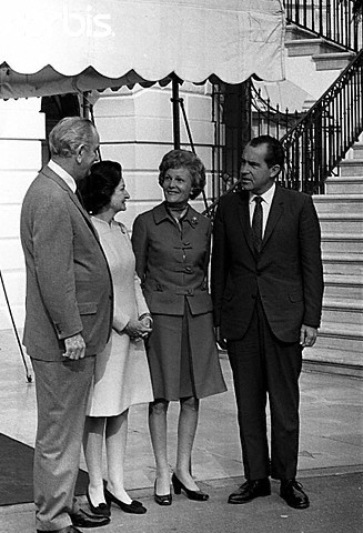 The LBJs and Nixons after the latter couple made their first visit to the White House after Nixon won the 1968 election.