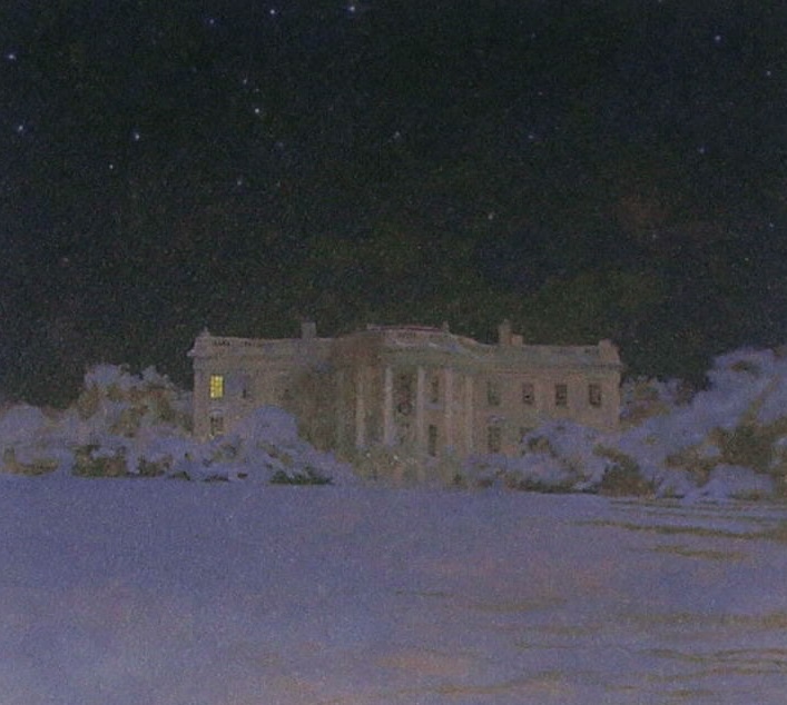 The Reagans sent a Jamie Wyeth print of a South Lawn view of the White House.