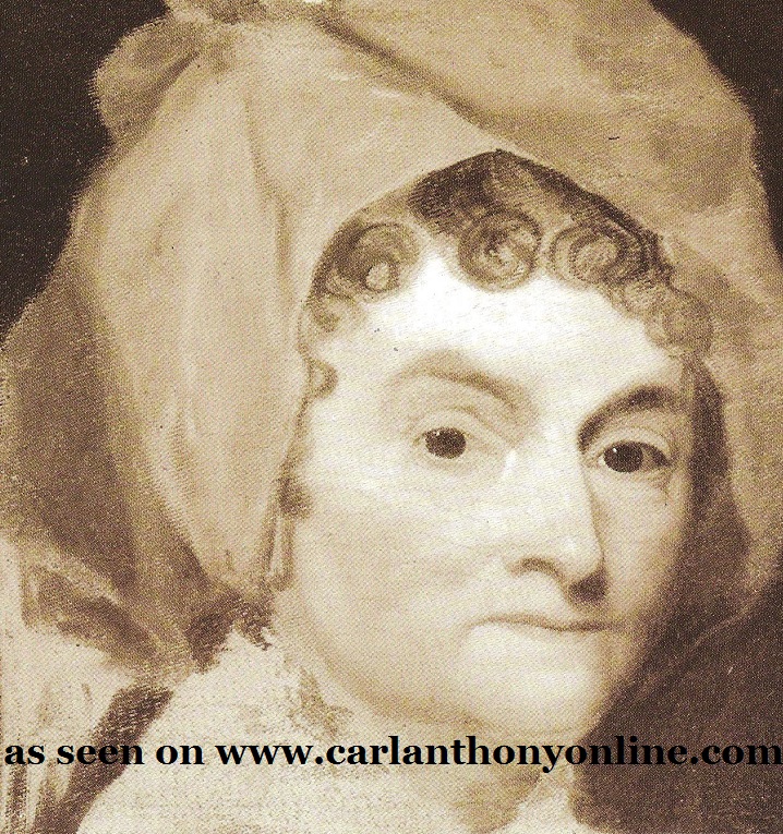 Abigail Adam in an unfinished portrait by Gilbert Stuart. (John Adams by Page Smith