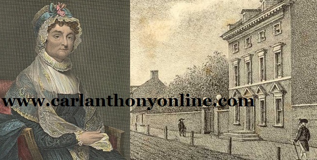 Abigail Adams and the Philadelphia mansion where she hosted for her son the first presidential family dance party