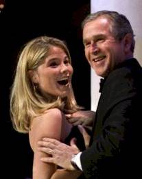 Jenna Bush dancing with her father at the 2001 Inaugural Ball.