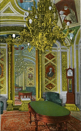 The President's Room in the U.S. Capitol as it looked when Woodrow Wilson took the first of his two 1917 Inaugural oaths there.