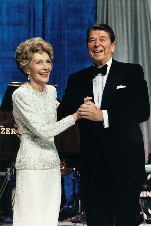 The Reagans dance at one of the numerous Balls held for his second Inauguration in 1985.