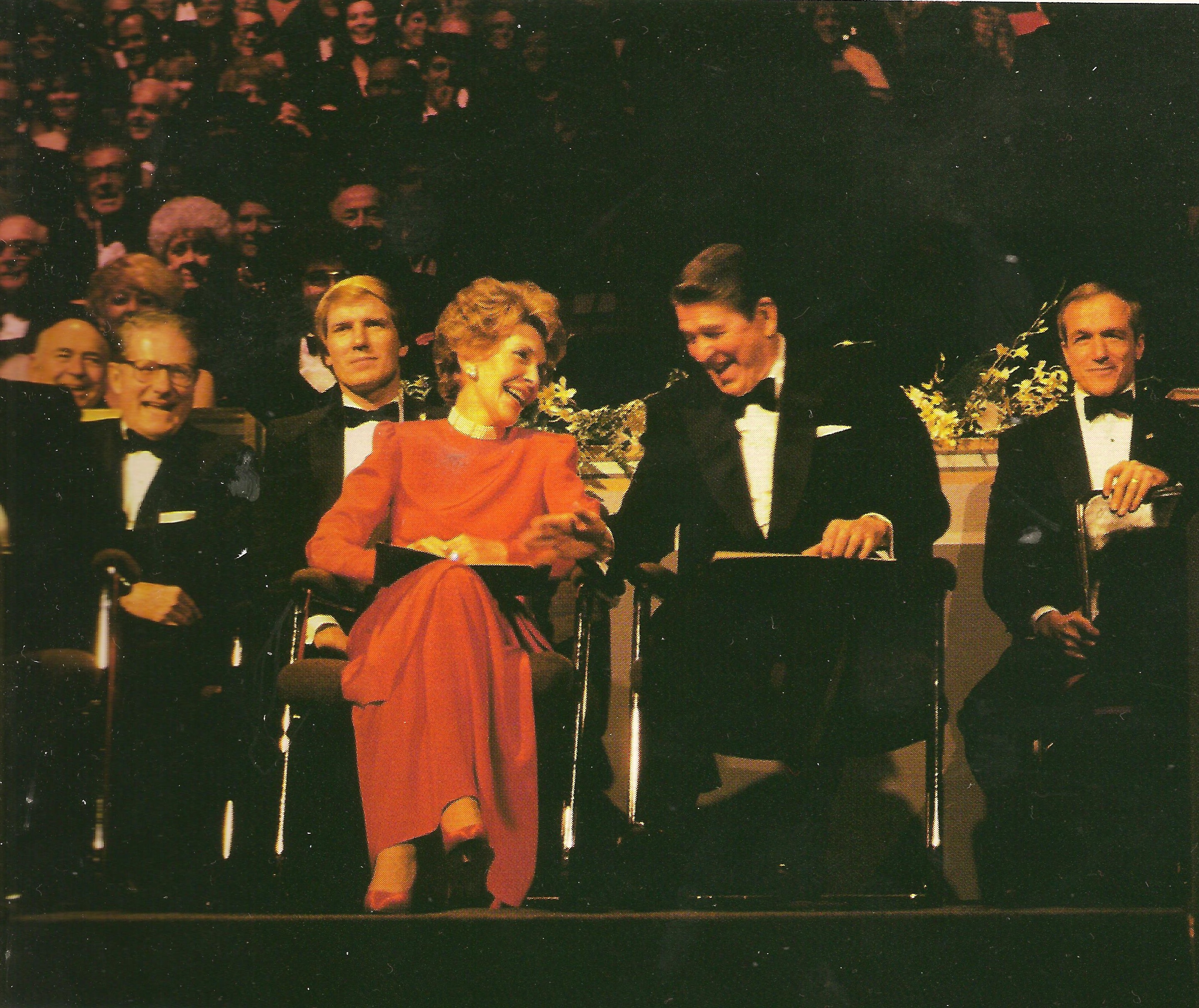 The Reagans laugh at a crack at their expense from comedienne Don Rickles.