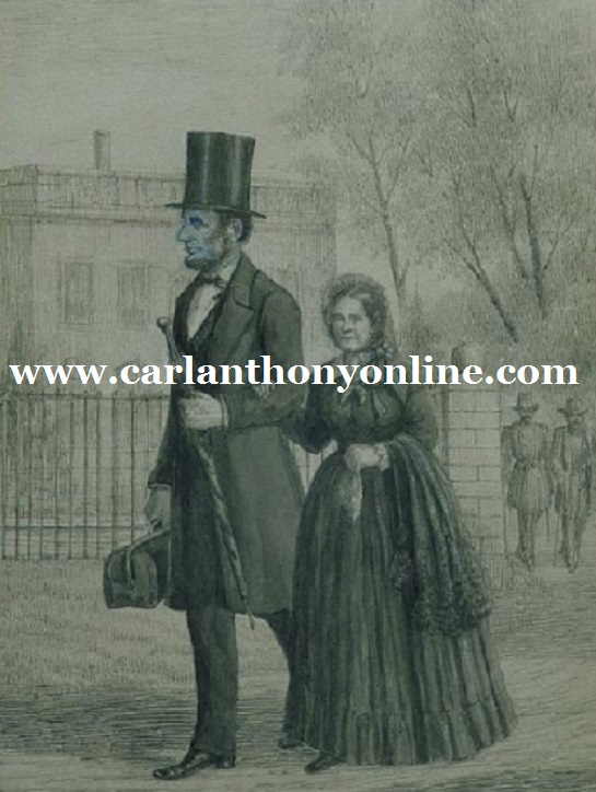 A sketch made by an eyewitness of Abraham and Mary Lincoln.