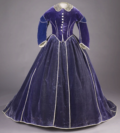 Mary Lincoln's purple gown made by Elizabeth Keckley, at the Smithsonian.