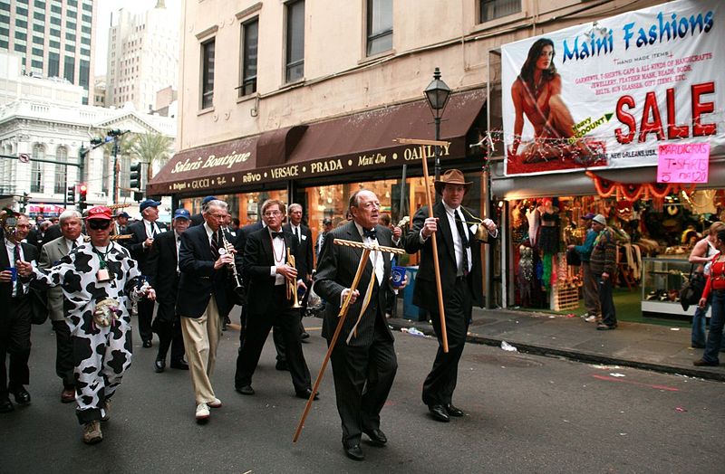 The Cowbellian de Rakin scoiety marching in Mobile.