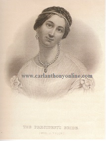 The mass-printed engraving of Julia Tyler as "The President's Bride."
