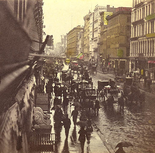 An early photograph of Broadway by Edward Anthony, not far from his studio where First Lady Julia Tyler posed.