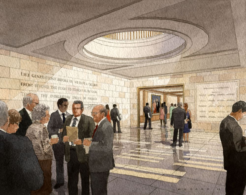 Lobby of the George W. Bush Presidential Library's institute.