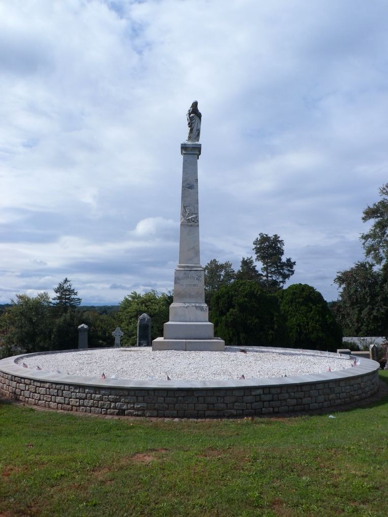 The Warrenton "wall of the fallen" monument said to commemorate the first Memorial Day.