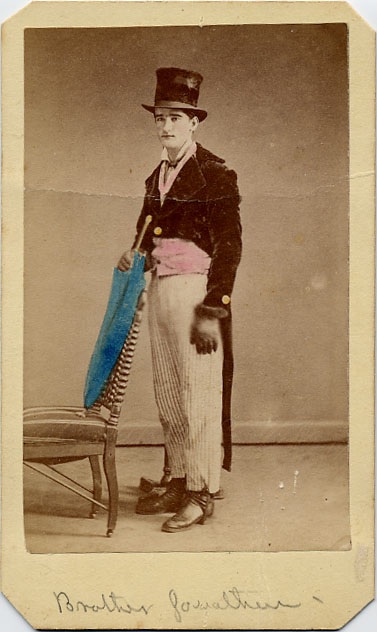A pre-Civil War man posed in a "Brother Jonathan" costume. (Gettysburg College) f 