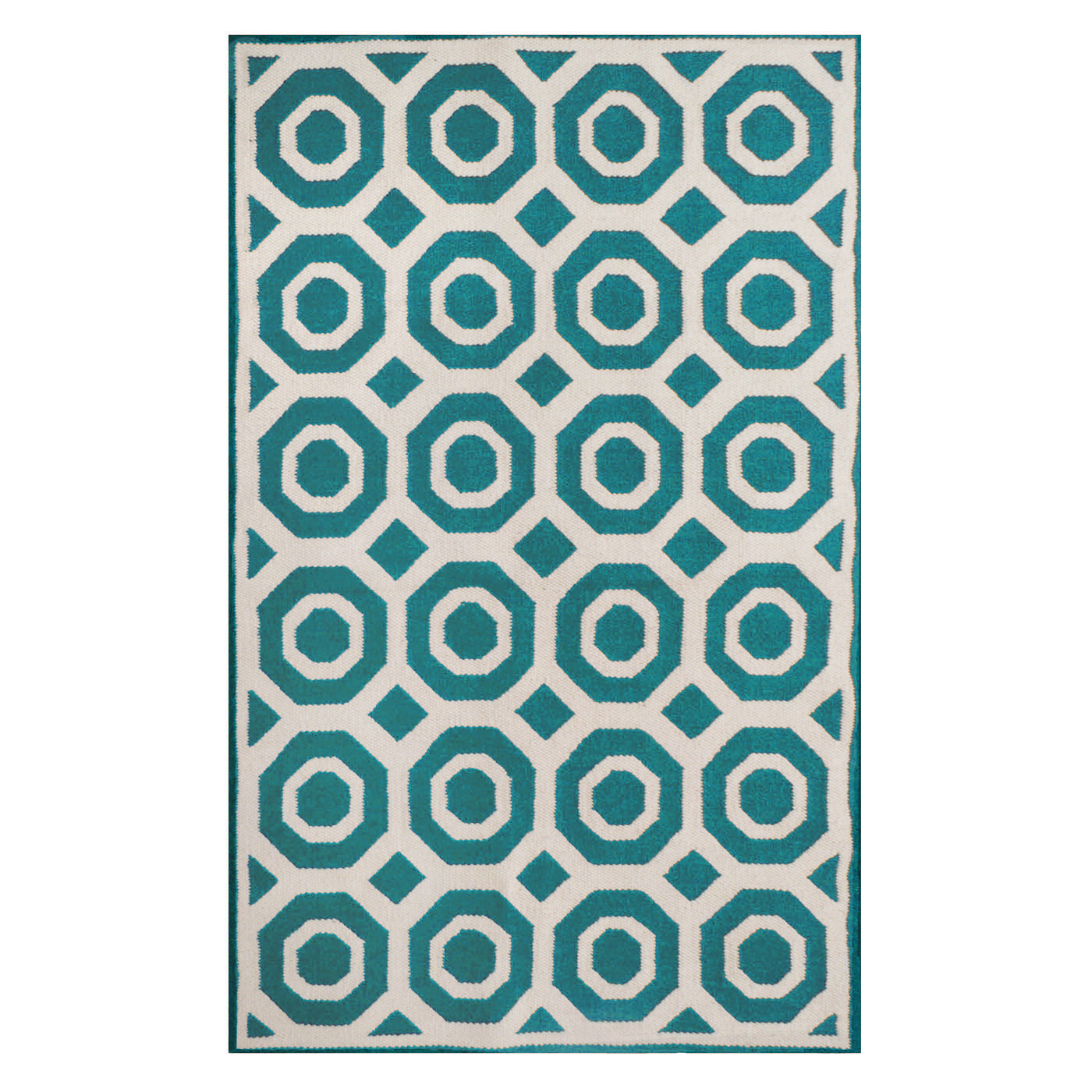 jonathan adler's peruvian lamb wool rug design of Pat Nixon Turquoise.
