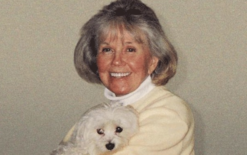 Doris Day, animal protection activist and former actress with Duffy the Dog, 2011. (Doris Day Foundation)
