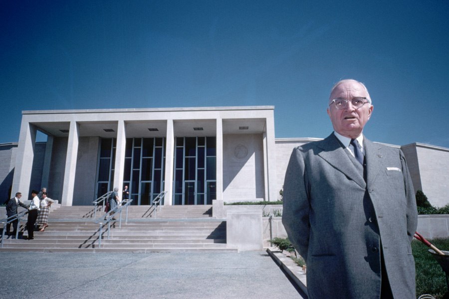 Truman at his library.
