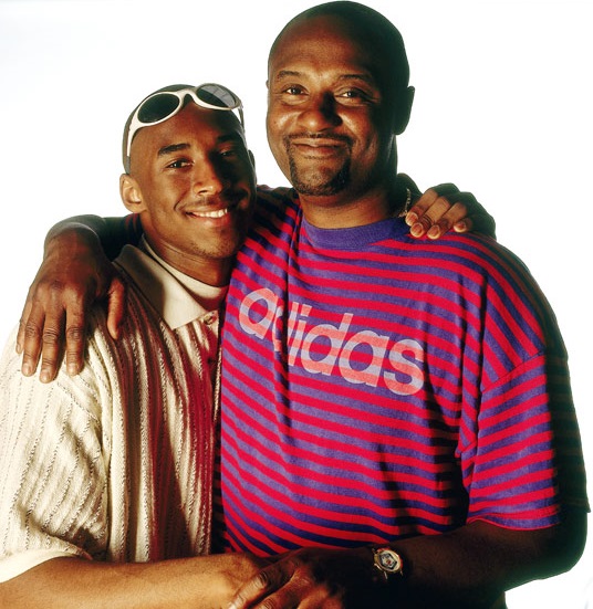 Kobe Bryant with his father Joe Bryant.