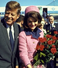 One of the iconic images of the Kennedys arriving in Dallas.