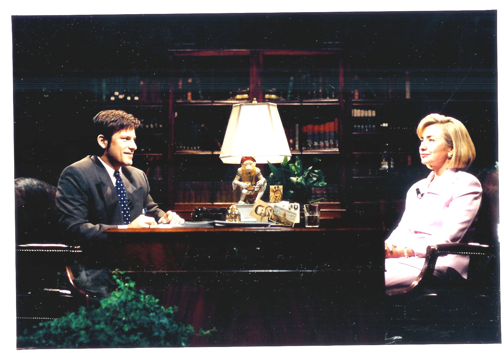 Hillary Clinton being interviewed by the author, 1997