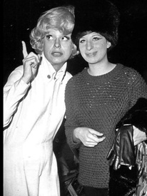 Channing with singer Barbra Streisand at the 1965 Inaugural Gala rehearsal.