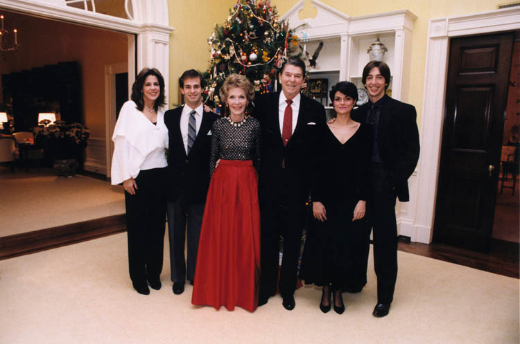 Ronald and Nancy Reagan, their children and spouses.